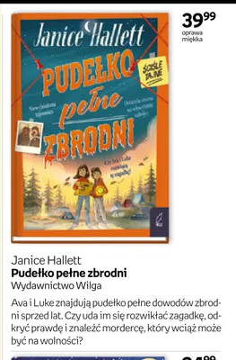Książka Pudełko pełne zbrodni Janice Hallett Wilga promocja w Empik