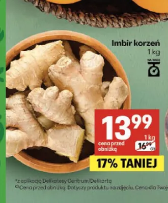 Imbir korzeń promocja w Delikatesy Centrum