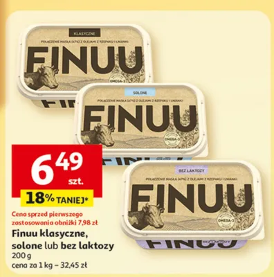 Finuu klasyczne, solone lub bez laktozy promocja w Auchan
