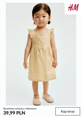 Sukienka bawełniana z falbankami H&M promocja w H&M