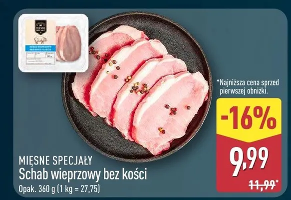 Schab wieprzowy bez kości Mięsne Specjały promocja w Aldi