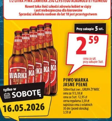 Piwo Warka Classic jasne pełne promocja w Arhelan