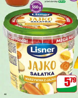 Sałatka warzywna z jajkiem Lisner promocja w Dino