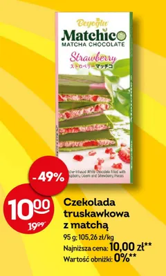 Czekolada truskawkowa z matchą Beyoğlu Matchico promocja w Żabka