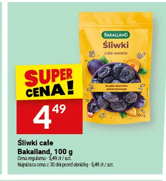 Śliwki całe Bakalland promocja w Twój Market
