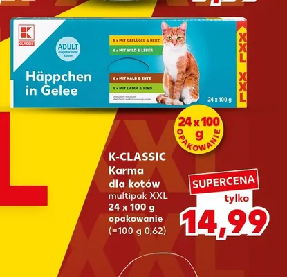 Karma dla kotów w galaretce K-Classic Häppchen in Gelee promocja w Kaufland