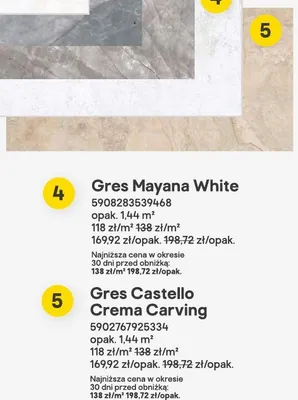 Gres Castello Crema Carving promocja w Castorama