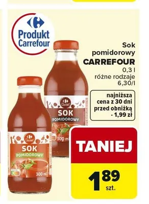Sok pomidorowy Carrefour promocja w Carrefour Market