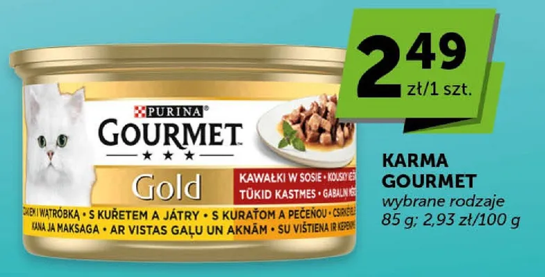 Karma dla kotów Gourmet Gold kawałki w sosie promocja w Groszek