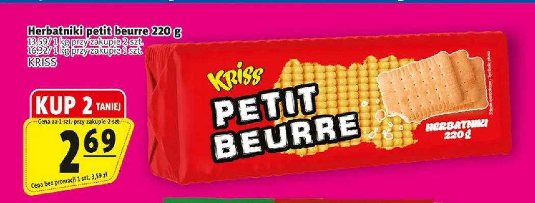 Herbatniki petit beurre Kriss promocja w Prim Market