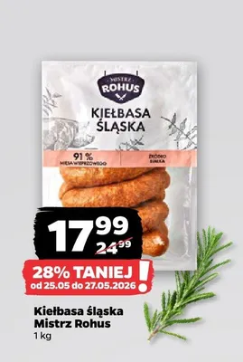 Kiełbasa śląska Mistrz Rohus promocja w Netto