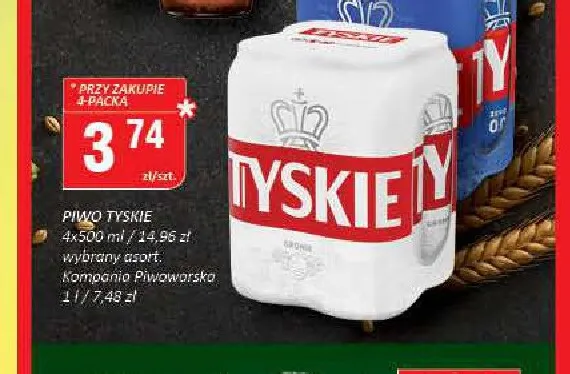 Piwo Tyskie 4-pak promocja w Chorten
