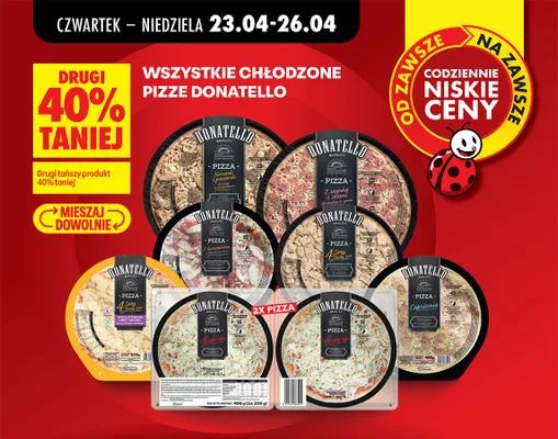 Wszystkie chłodzone pizze Donatello promocja w Biedronka