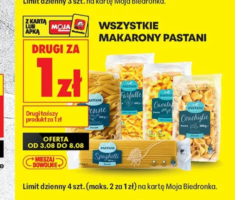 Makaron Conchiglie Pastani promocja w Biedronka