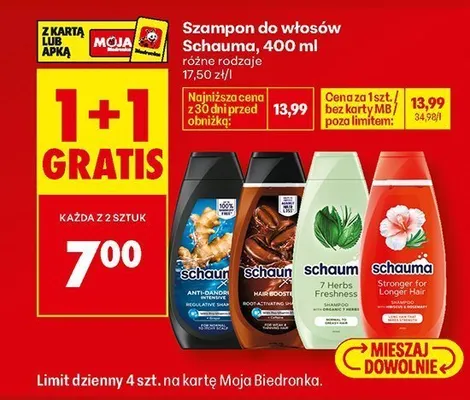 Szampon do włosów Schauma 7 Herbs Freshness promocja w Biedronka