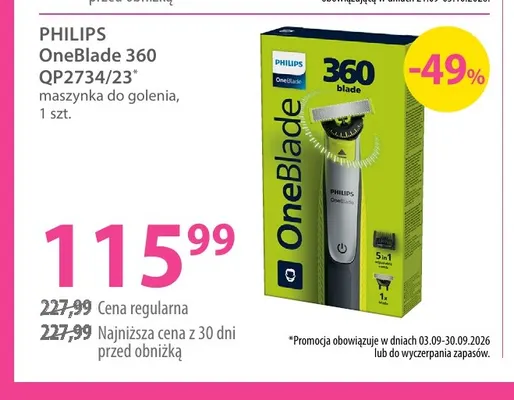 OneBlade 360 QP2734/23 maszynka do golenia Philips promocja w Hebe