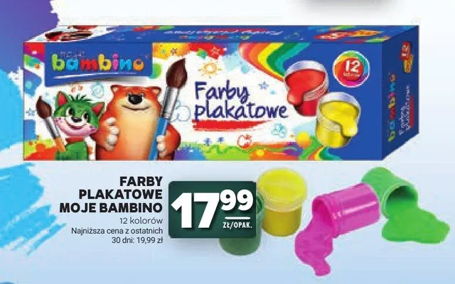 Farby plakatowe Moje Bambino promocja w Stokrotka