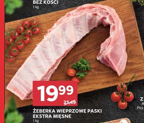 Żeberka wieprzowe paski ekstra mięsne promocja w Stokrotka