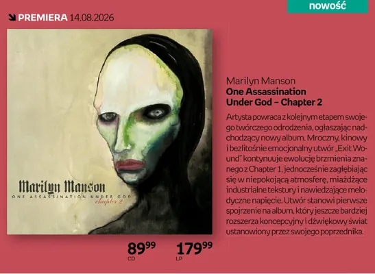Płyta CD Marilyn Manson One Assassination Under God - Chapter 2 promocja w Empik