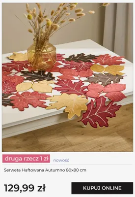 Serweta haftowana Autumno 80x80 cm home & you promocja w home&you