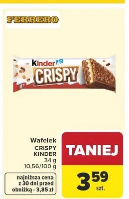 Wafelek Kinder Crispy promocja w Carrefour