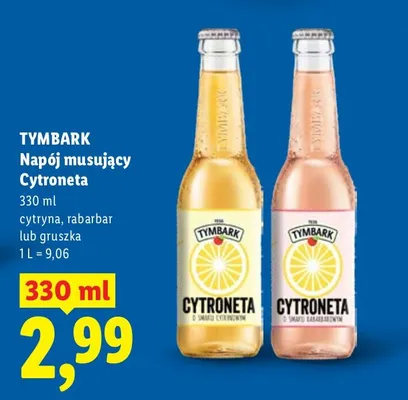 Napój musujący Cytroneta cytryna, rabarbar lub gruszka promocja w Lidl