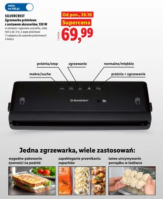 Zgrzewarka próżniowa z zestawem akcesoriów 130W Silvercrest promocja w Lidl