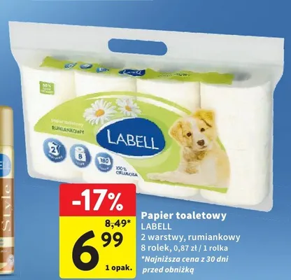 Papier toaletowy Labell rumiankowy 2 warstwy promocja w Intermarche