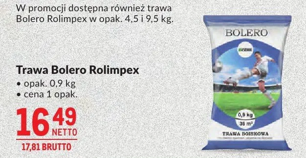 Trawa Bolero Rolimpex opak. 0,9 kg cena 1 opak. promocja w Makro