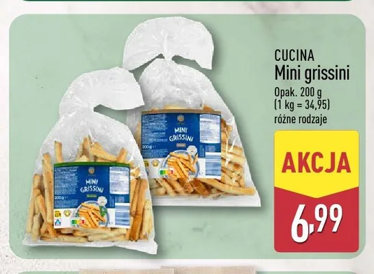 Mini grissini sezamowe Cucina promocja w Aldi