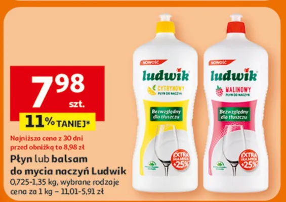 Płyn lub balsam do mycia naczyń Ludwik promocja w Auchan