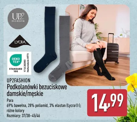 Podkolanówki bezuciskowe damskie/męskie promocja w Aldi
