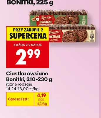 Ciastka owsiane Bonitki promocja w Biedronka
