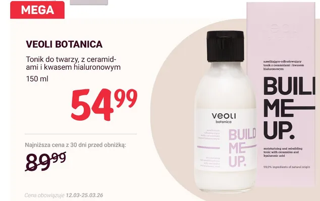 Tonik do twarzy, z ceramidami i kwasem hialuronowym promocja w Rossmann