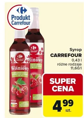 Syrop CARREFOUR 0,43l różne rodzaje promocja w Carrefour Market