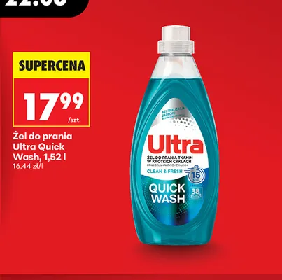 Żel do prania Ultra Quick Wash promocja w Biedronka