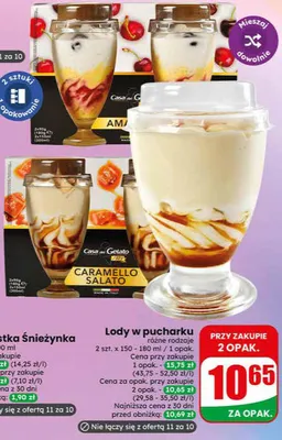 Lody w pucharku Casa del Gelato promocja w Dino