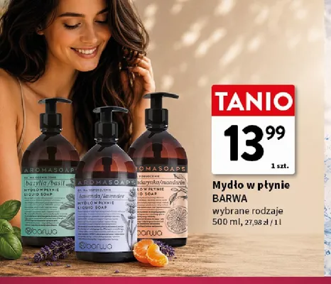 Mydło w płynie Barwa Aromasoaps mandarynka promocja w Intermarche