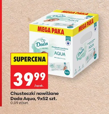 Chusteczki nawilżane Dada Pure Care Aqua 9-pak 52szt. promocja w Biedronka