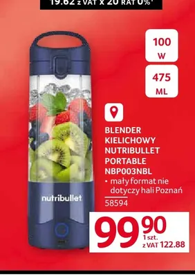 Blender kielichowy Nutribullet Portable NBP003NBL promocja w Selgros