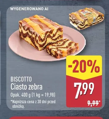 Ciasto zebra Biscotto promocja w Aldi