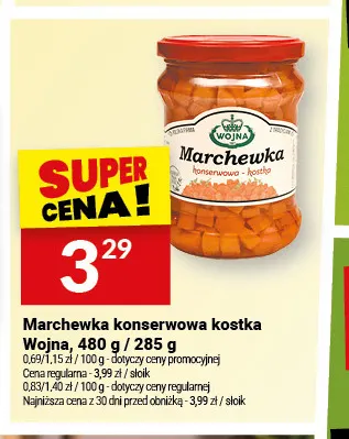 Marchewka konserwowa kostka Wojna promocja w Twój Market