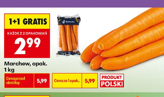Marchew promocja w Biedronka