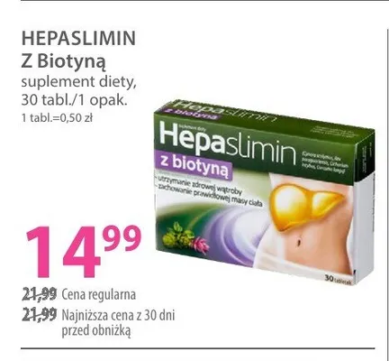 Suplement diety Hepaslimin Z Biotyną promocja w Hebe