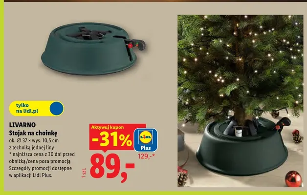 Stojak na choinkę z techniką jednej liny Livarno promocja w Lidl