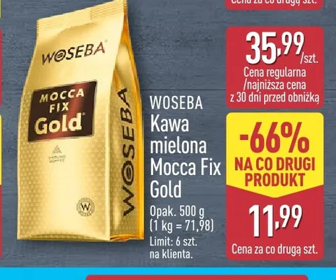 Kawa mielona Mocca Fix Gold Woseba promocja w Aldi