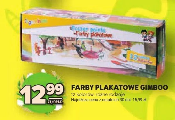 Farby plakatowe Gimboo promocja w Stokrotka
