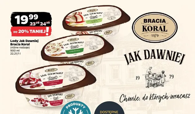 Lody Jak Dawniej Bracia Koral śmietankowe promocja w Netto