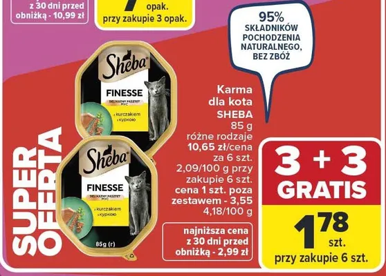 Karma dla kota SHEBA FINESSE 85 g różne rodzaje promocja w Carrefour Market