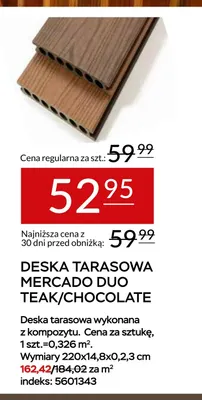 Deska tarasowa Mercado Duo teak/chocolate promocja w Abra Meble